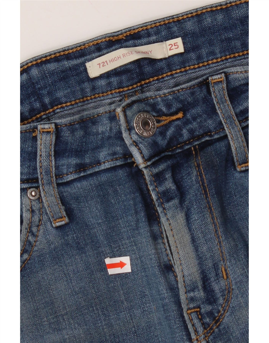 LEVI'S Damen 721 High Rise Skinny Jeans W25 L30 Blaue Baumwolle
