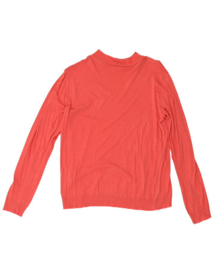 Massimo Dutti Damen Top Langarm UK 18 XL Rosa Lyocell