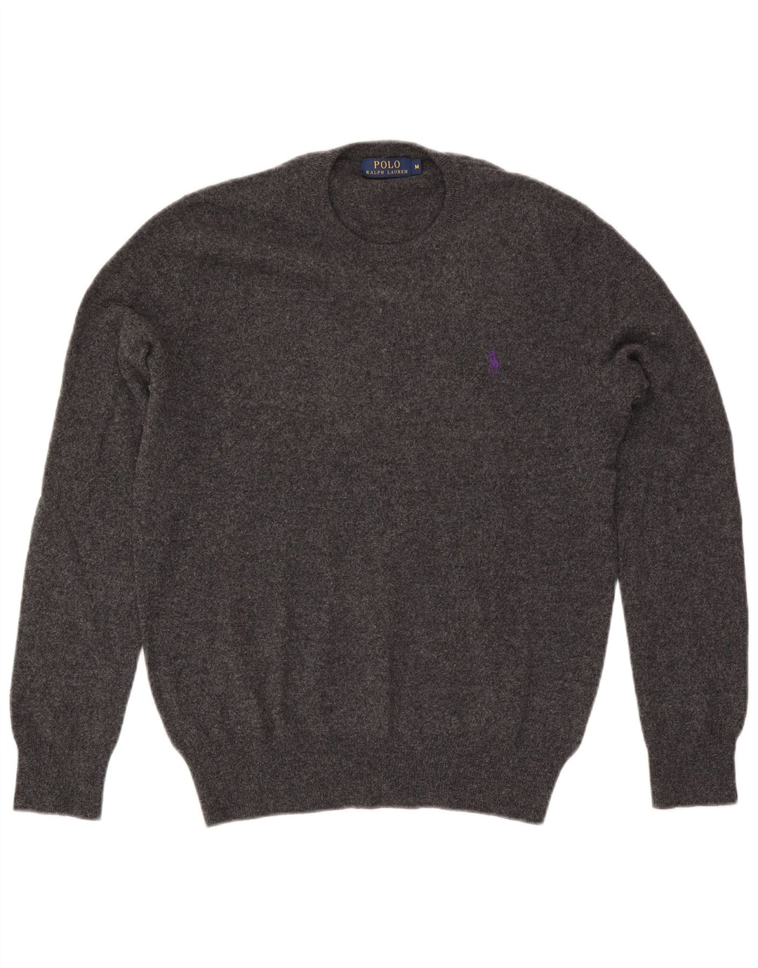 Polo Ralph Lauren Herren-Pullover mit Rundhalsausschnitt, mittelgraue Wolle