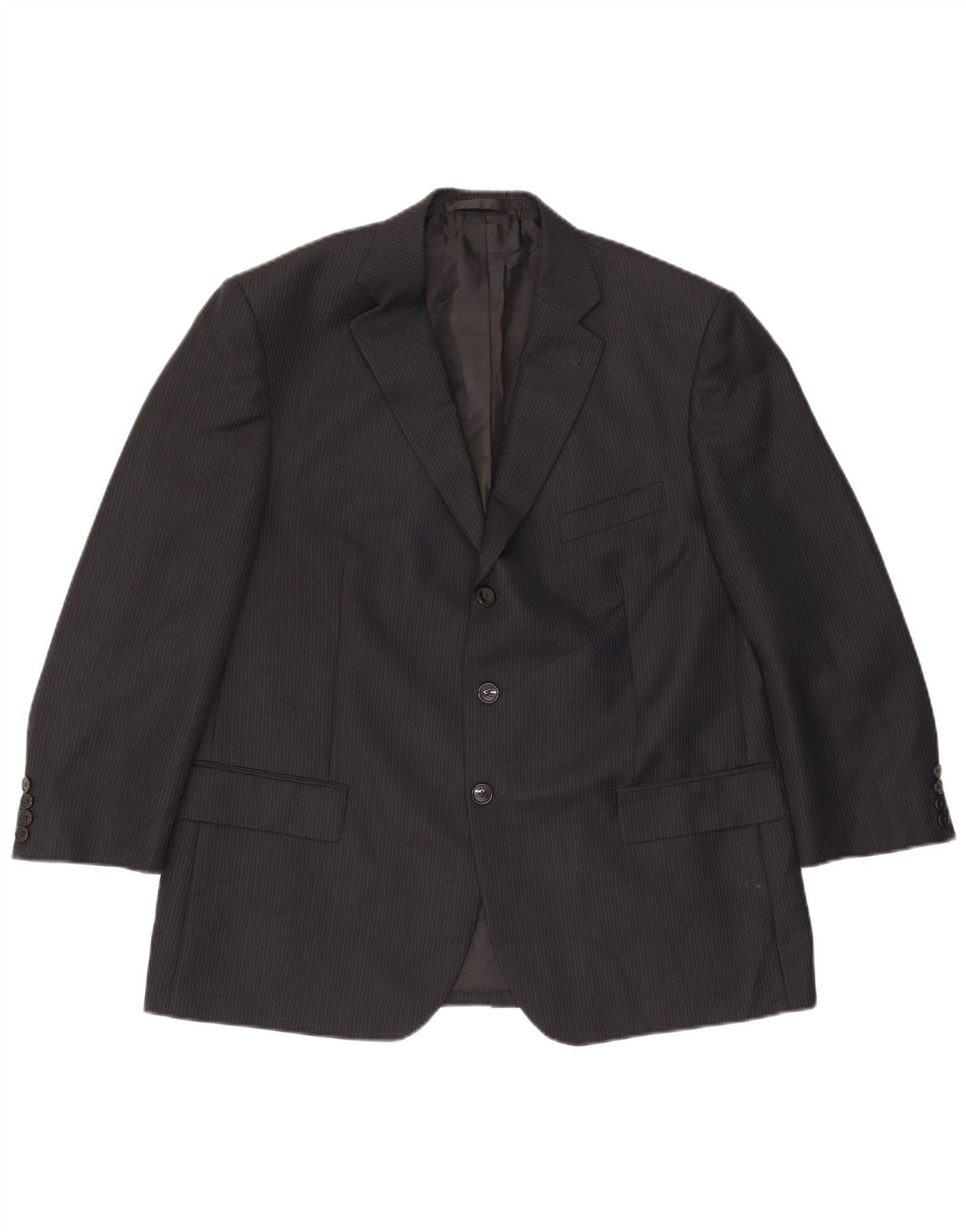 Marks & Spencer Herren-Blazer mit 3 Knöpfen, UK 44, XL, Marineblau, Nadelstreifen
