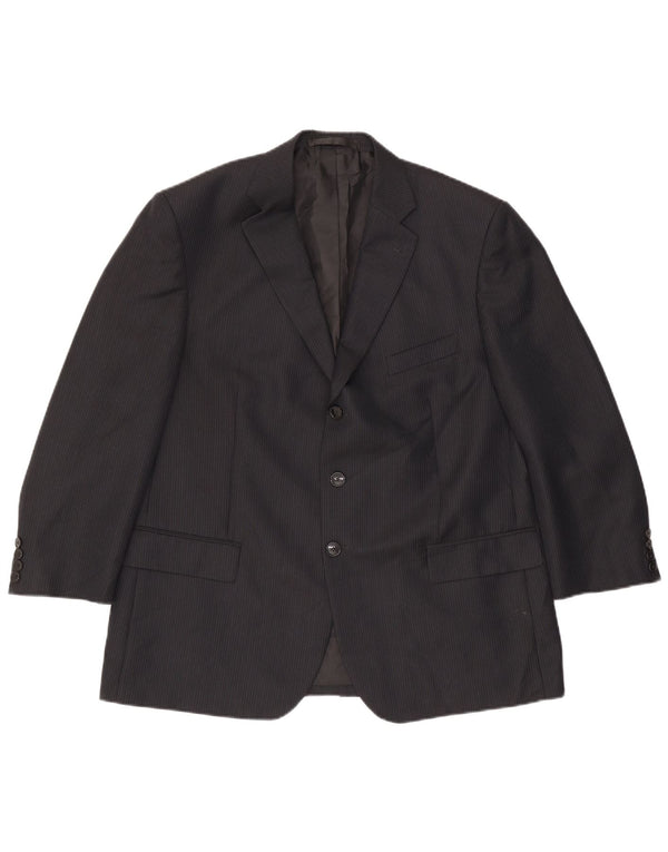 Marks & Spencer Herren-Blazer mit 3 Knöpfen, UK 44, XL, Marineblau, Nadelstreifen