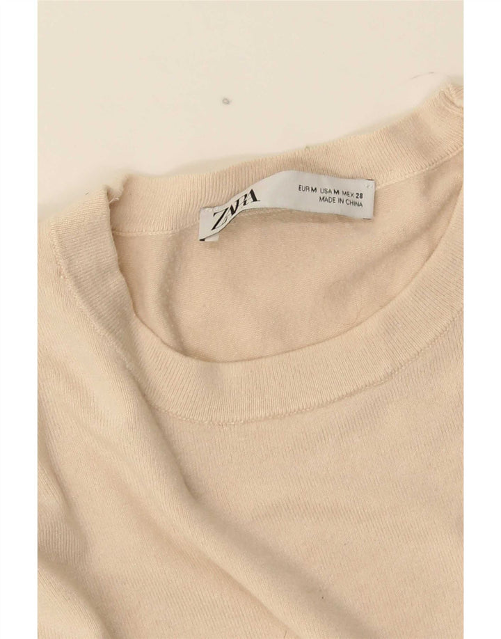 Zara Damen-Pullover mit Rundhalsausschnitt, Gr. 12, Mittelbeige