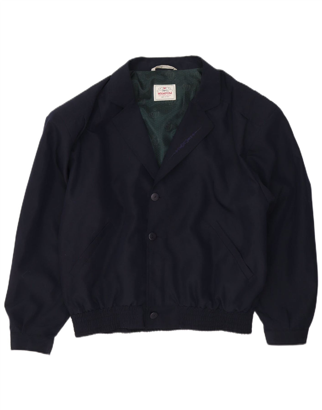 Wampum Herren Bomberjacke UK 42 XL Marineblaue Viskose