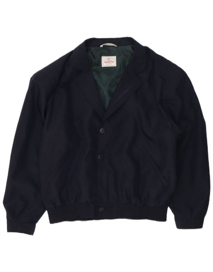 Wampum Herren Bomberjacke UK 42 XL Marineblaue Viskose