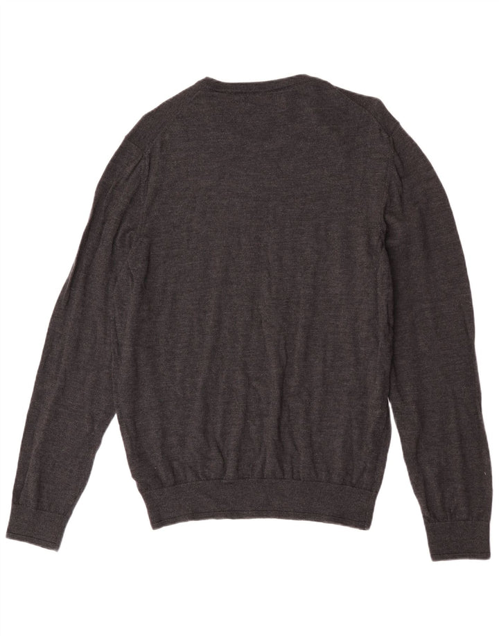 Penguin Herren-Pullover mit U-Boot-Ausschnitt, XL, graue Merinowolle