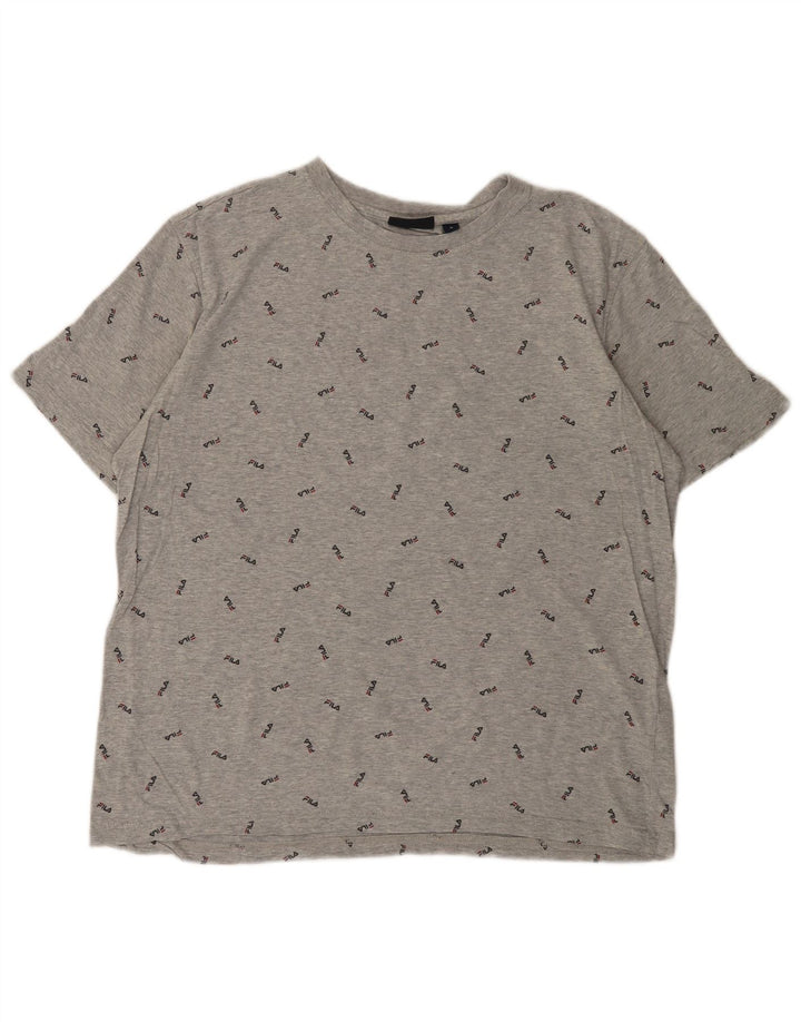 FILA Herren-T-Shirt mit Grafik, groß, graue Baumwolle