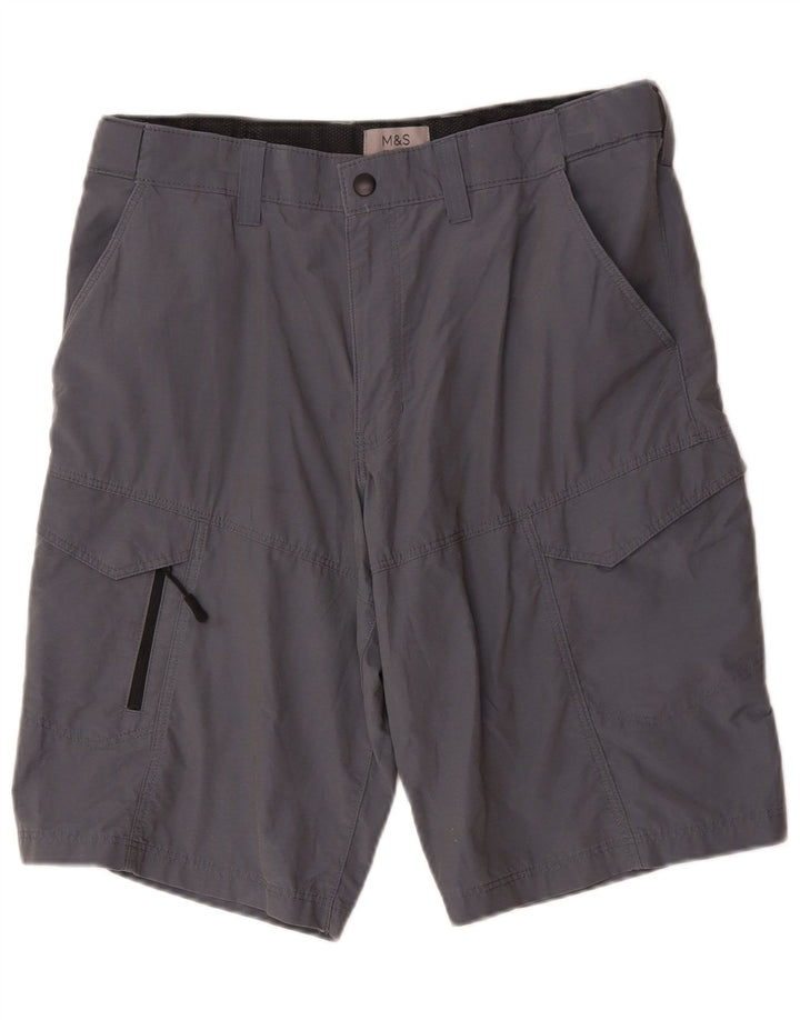 Marks & Spencer Herren Cargoshorts W34 Große blaue Baumwolle