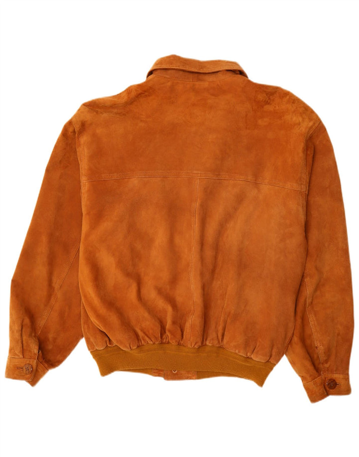 VINTAGE Herren Wildleder Bomberjacke IT 52 XL Beige Leder