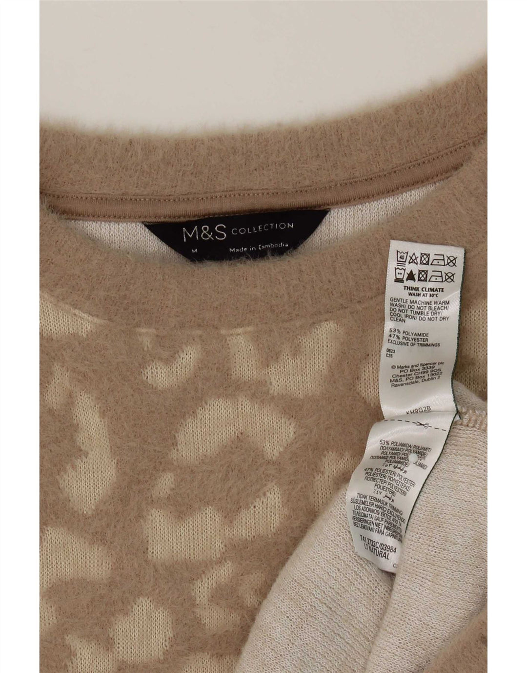 Marks & Spencer Damen Pullover mit Rundhalsausschnitt, UK 14, Mittelbraun