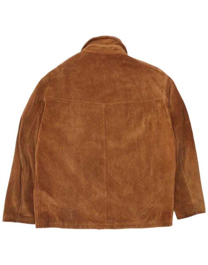 Vintage Herren Wildlederjacke IT 54 2XL Braunes Leder