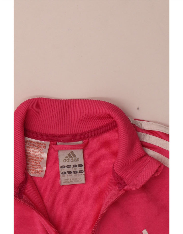 Adidas Mädchen-Trainingsanzug-Top-Jacke, 9–10 Jahre, rosafarbenes Colourblock-Polyester