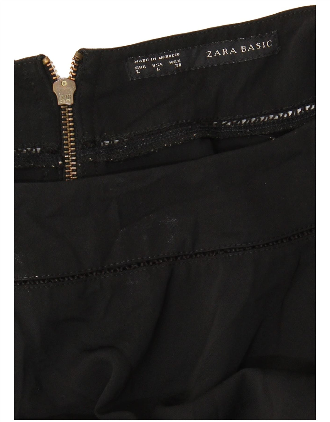 ZARA Damen Bluse Top UK 16 Large Schwarz