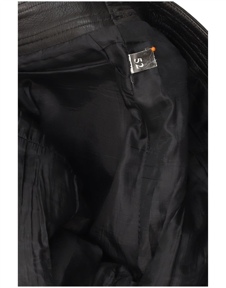 VINTAGE Gerade Herren-Lederhose W30 L30 Schwarz