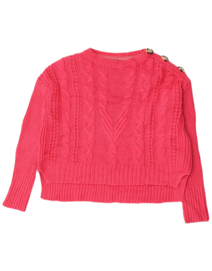 Marks & Spencer Damen-Pullover in Übergröße mit U-Boot-Ausschnitt, Gr. 12, Mittelrosa