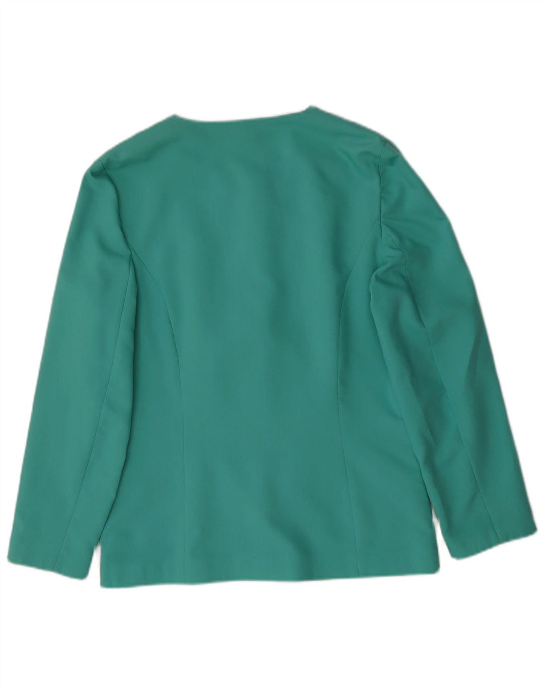 VINTAGE Womens Blazer Jacket UK 14 Large Green Floral Polyester