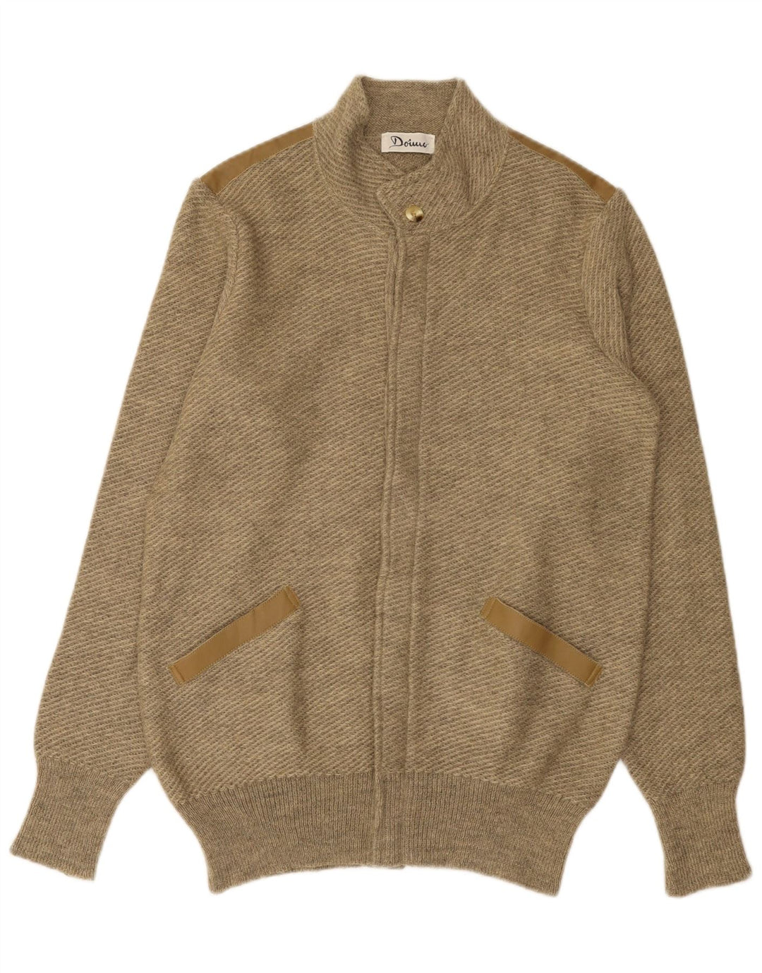 VINTAGE Herren Strickjacke Mittelbeige