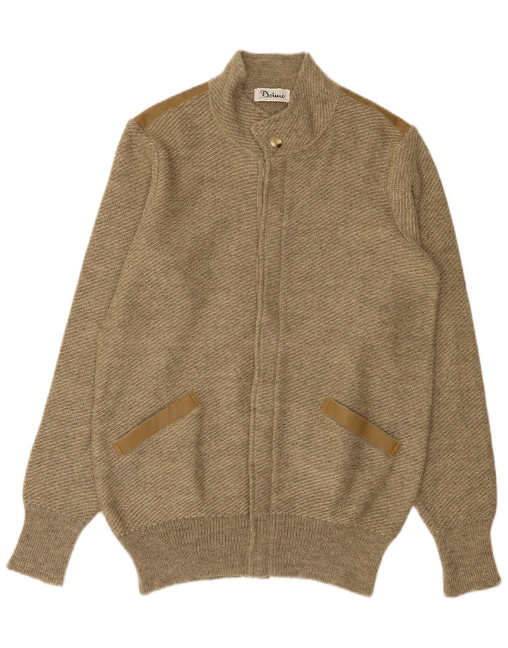 VINTAGE Herren Strickjacke Mittelbeige