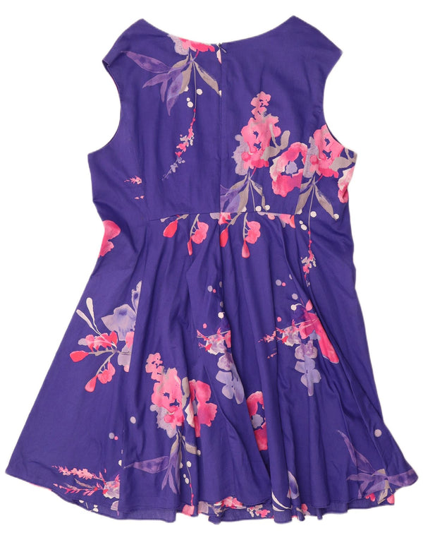 Joules ärmelloses Swing-Kleid für Damen, UK 20 2XL, lila, geblümt, Baumwolle