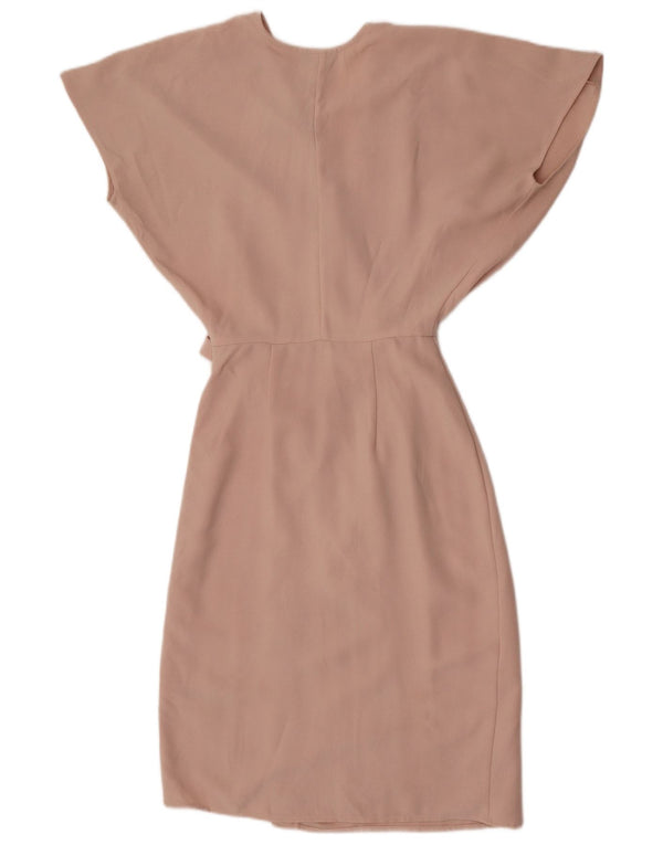 Topshop Damen Fledermaus-Wickelkleid UK 6 XS Beige Polyester