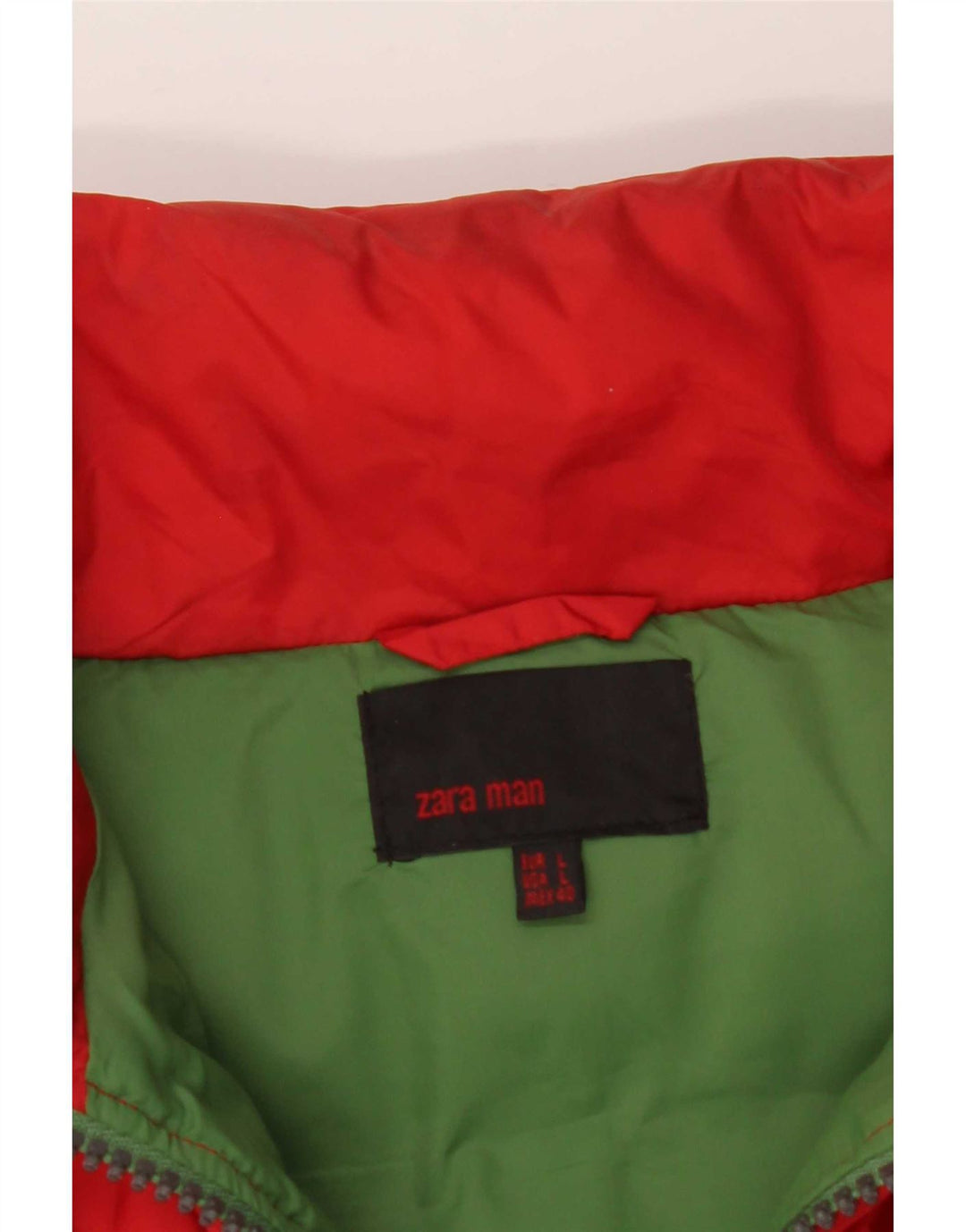 Zara Herren Wattierte Weste UK 40 Großes rotes Nylon