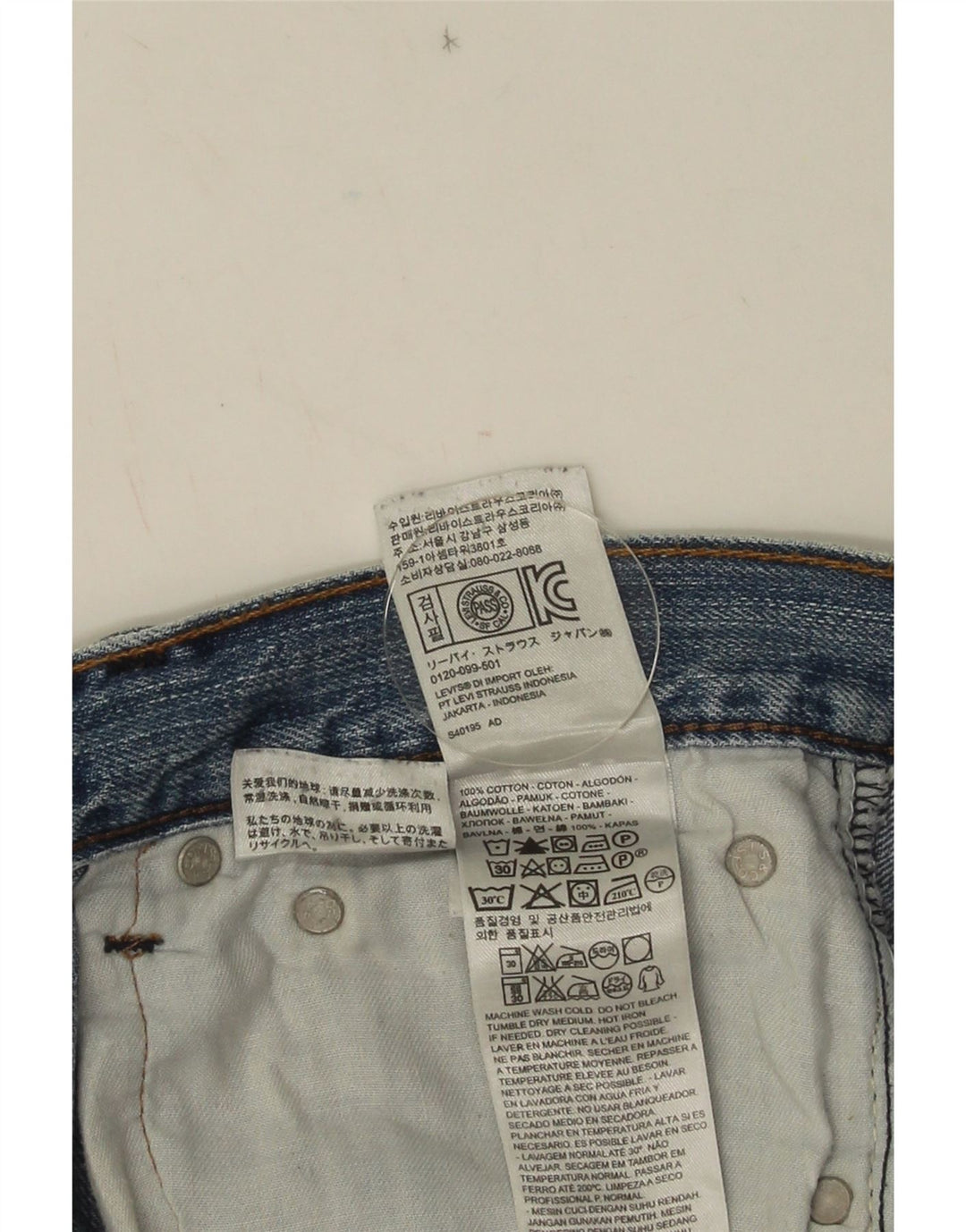 LEVI'S Herren Straight Jeans W32 L26 Blaue Baumwolle
