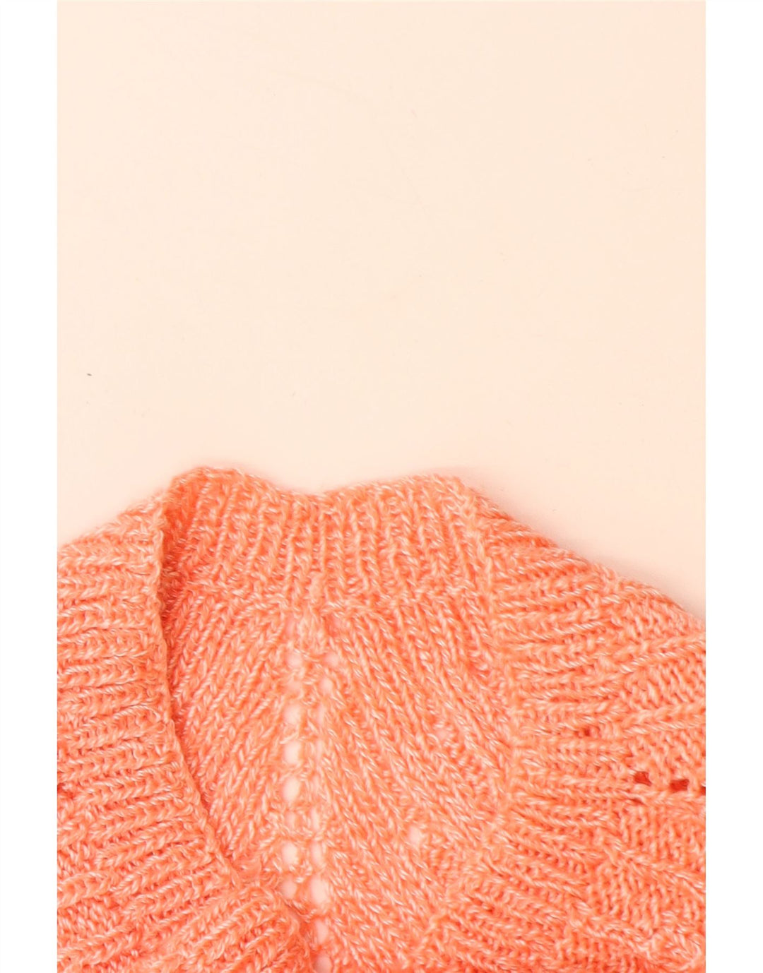 VINTAGE Damen-Pullover mit U-Boot-Ausschnitt, UK 14, großes orangefarbenes Chevron