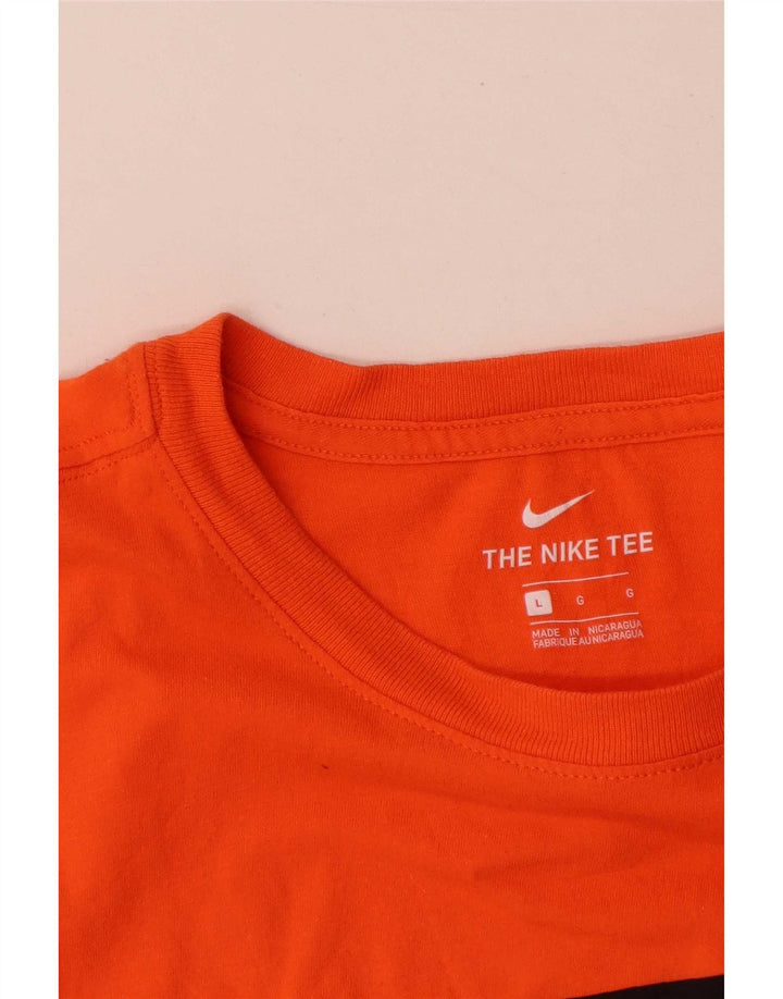 Nike Herren-T-Shirt mit Grafik, Größe L, Orange, Baumwolle