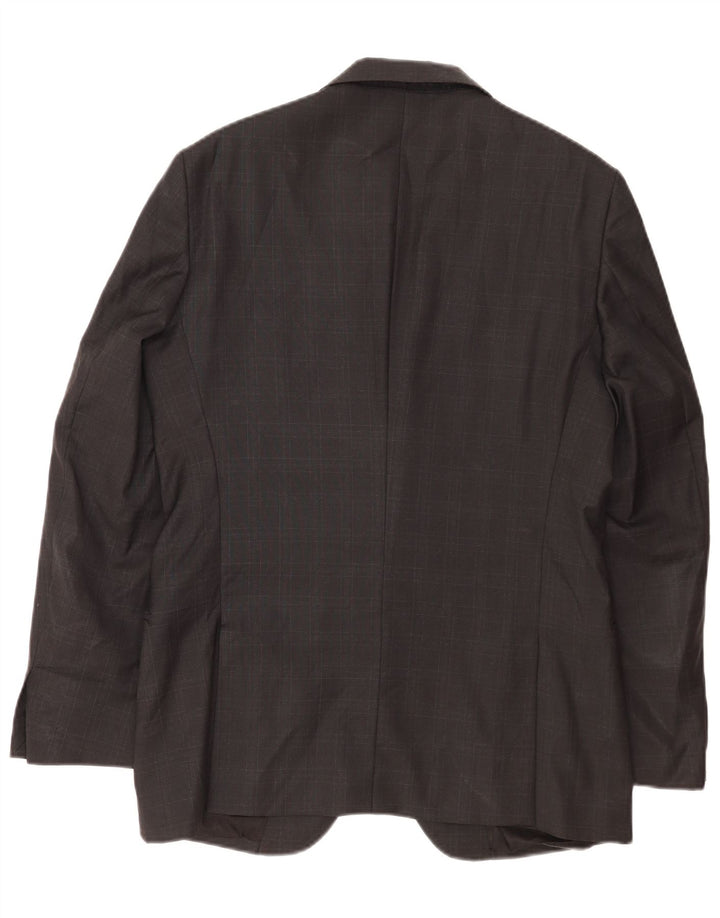 Calvin Klein Herren-Blazer mit 2 Knöpfen, IT 50, große grau karierte Wolle