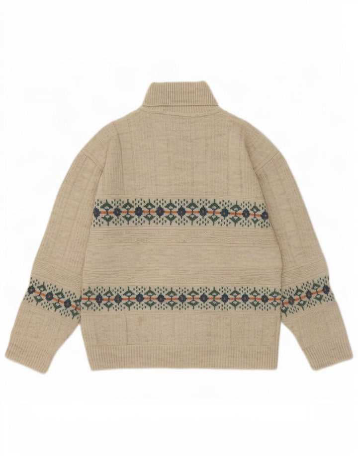 North Pole Rollkragenpullover für Herren, mittelbeige, Fair Isle-Muster