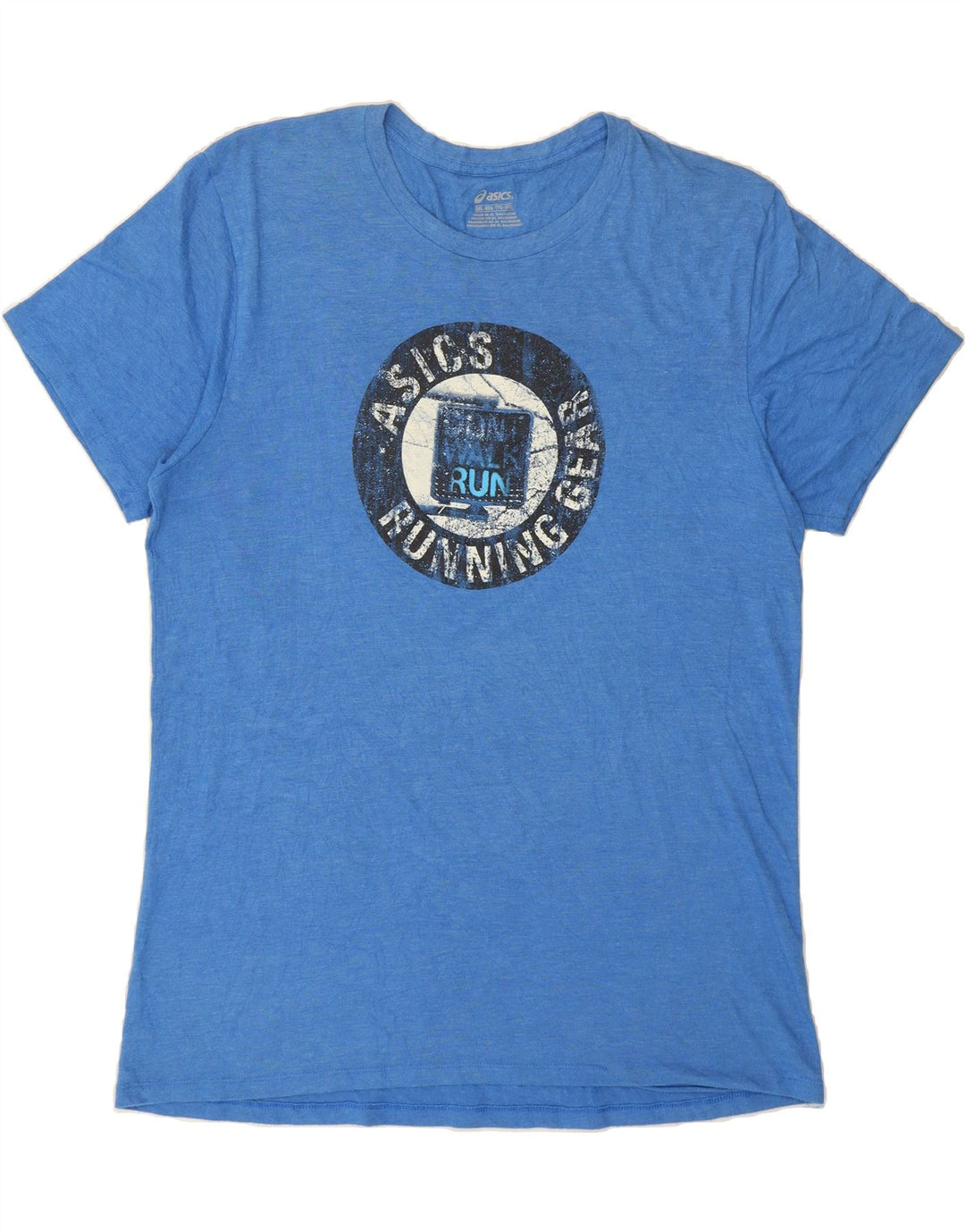 ASICS Mens Big & Tall Graphic T-Shirt Top 2XL Blue Vintage Asics and Second-Hand Asics from Messina Hembry 