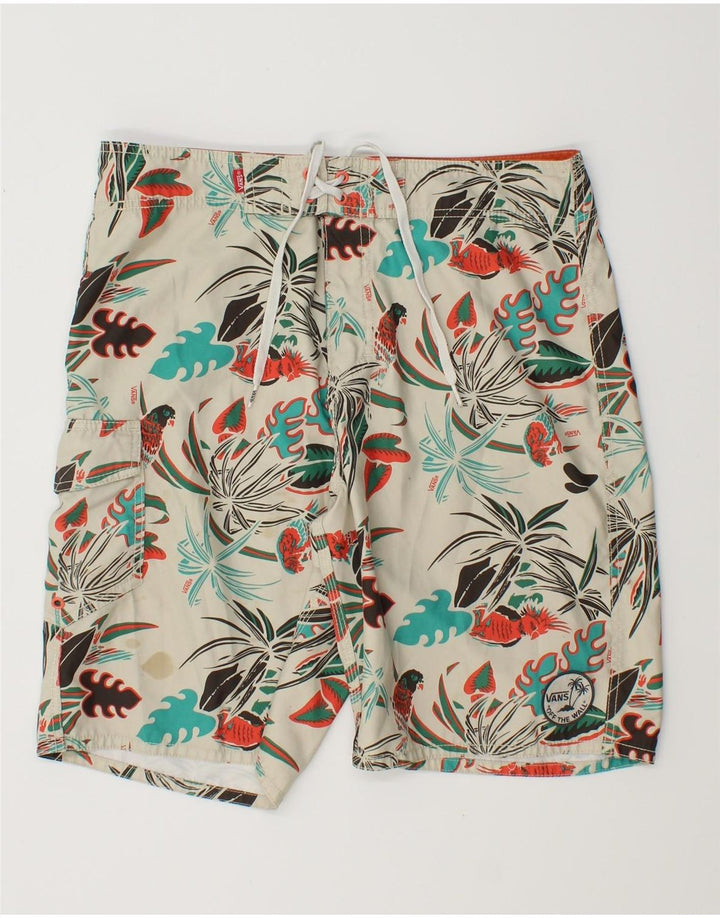 Vans Herren-Badeshorts aus mittelweißem, geblümtem Polyester