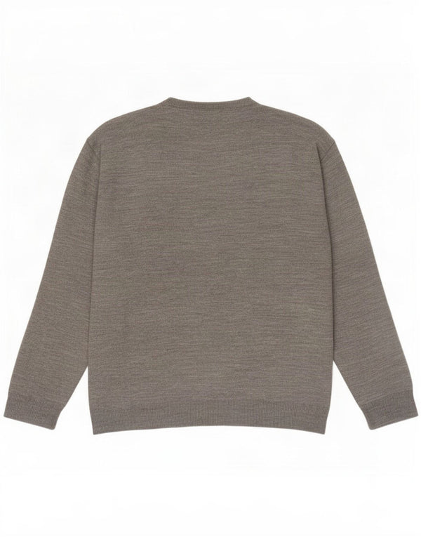 Pierre Cardin Herren-Pullover mit Rundhalsausschnitt, XL, grau geflecktes Acryl