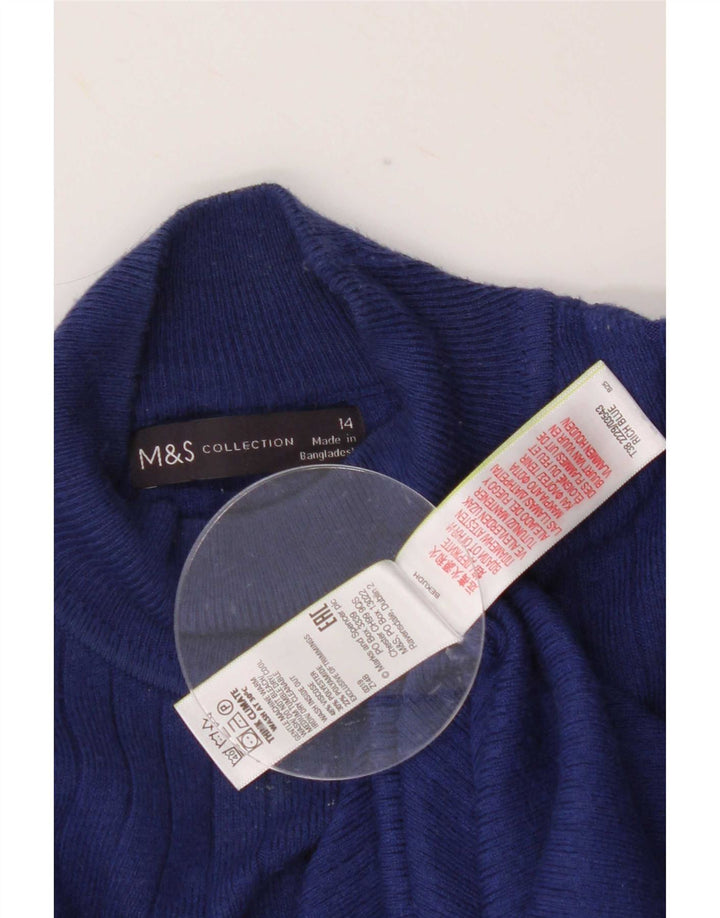 Marks & Spencer Rollkragenpullover für Damen, UK 14, mittelblaue Viskose