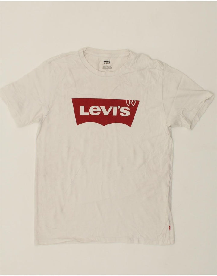 LEVI'S Mens Graphic T-Shirt Top Small White Cotton Vintage Levi's and Second-Hand Levi's from Messina Hembry 
