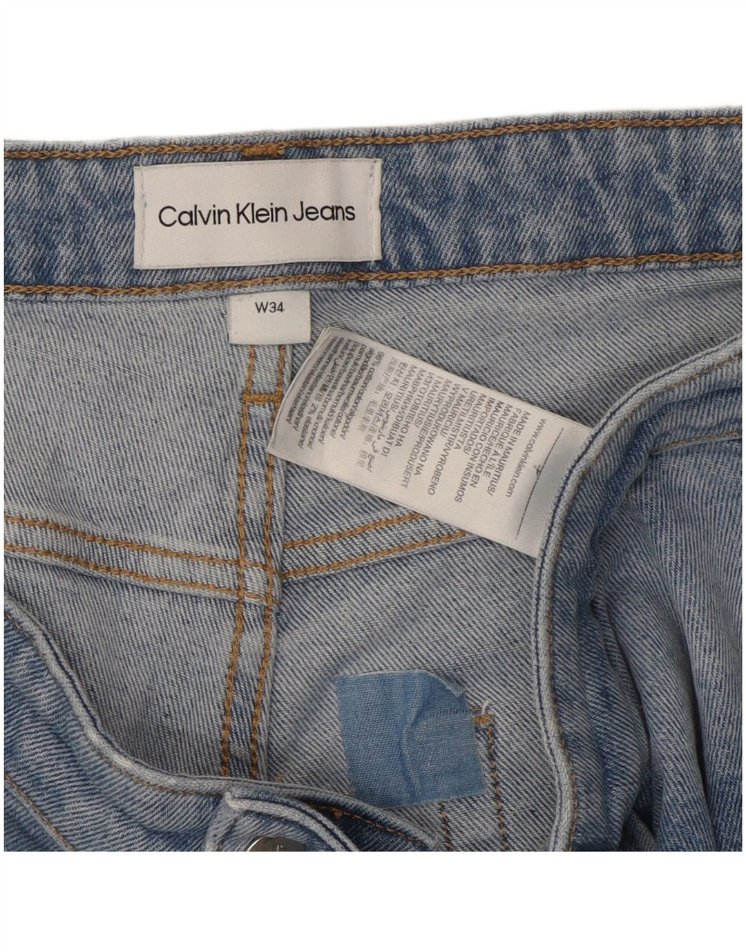 Calvin Klein Herren Dad Slim Jeans W34 L28 Blaue Baumwolle