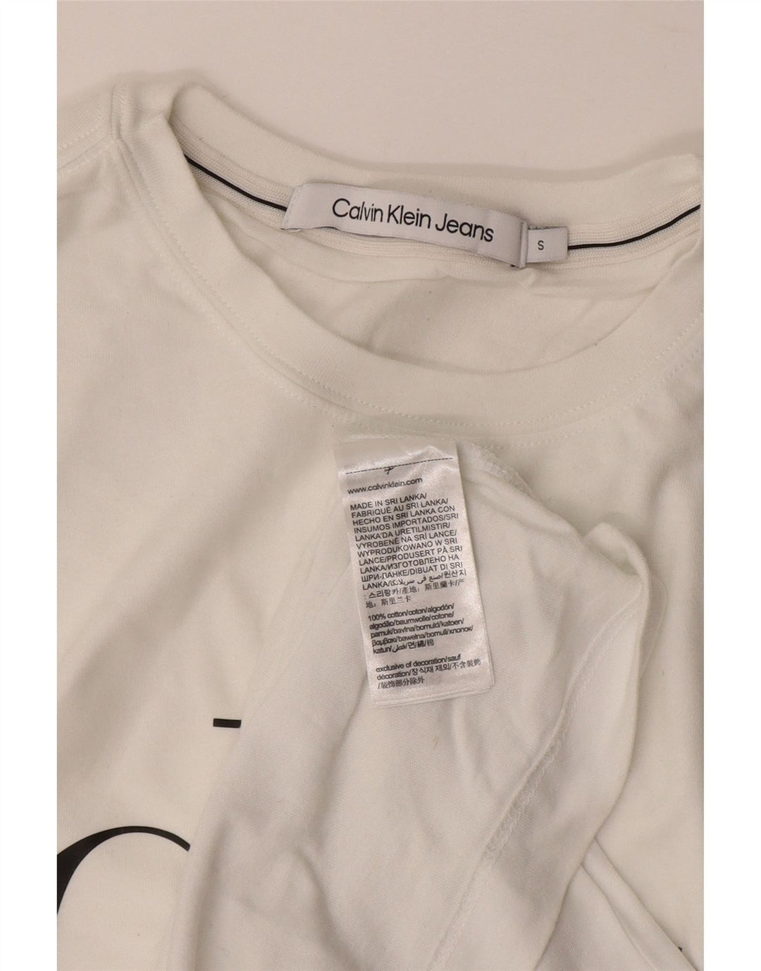 CALVIN KLEIN JEANS Herren-T-Shirt mit Grafik, Größe S, weiße Baumwolle