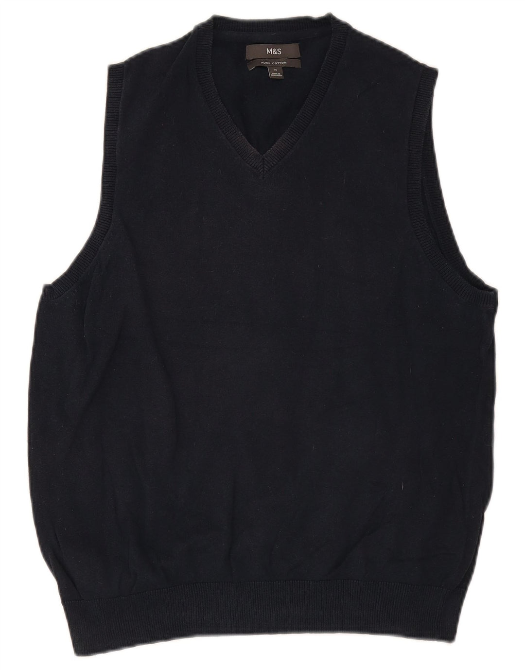 Marks & Spencer Herren-Weste-Tanktop aus mittelblauer, marineblauer Baumwolle