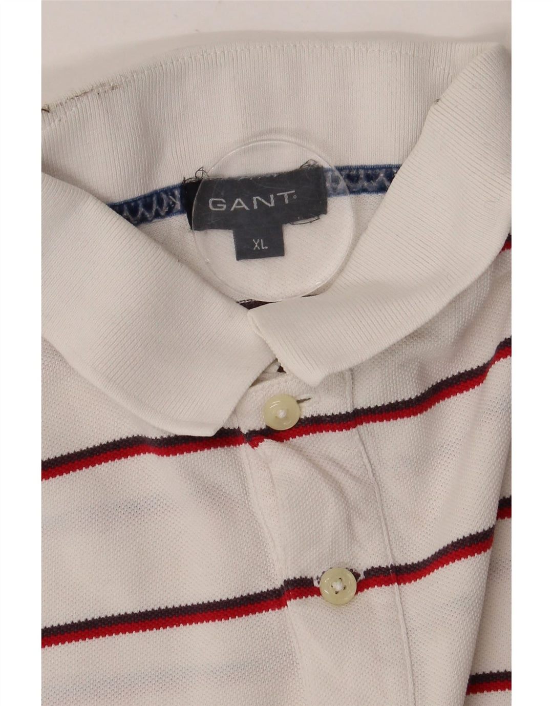 GANT Herren Poloshirt XL Weiß gestreift