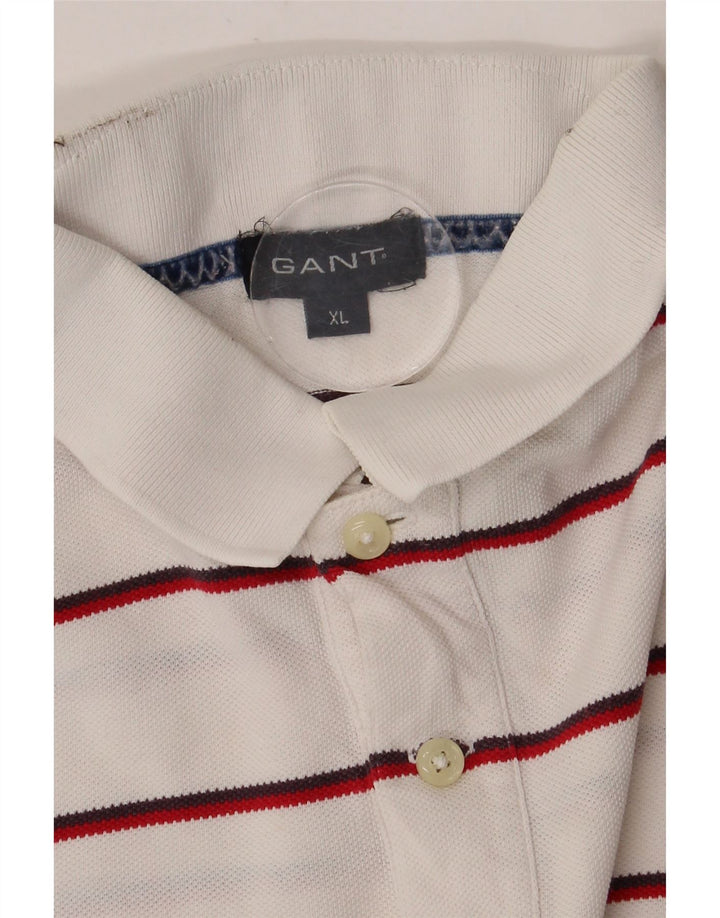 GANT Herren Poloshirt XL Weiß gestreift