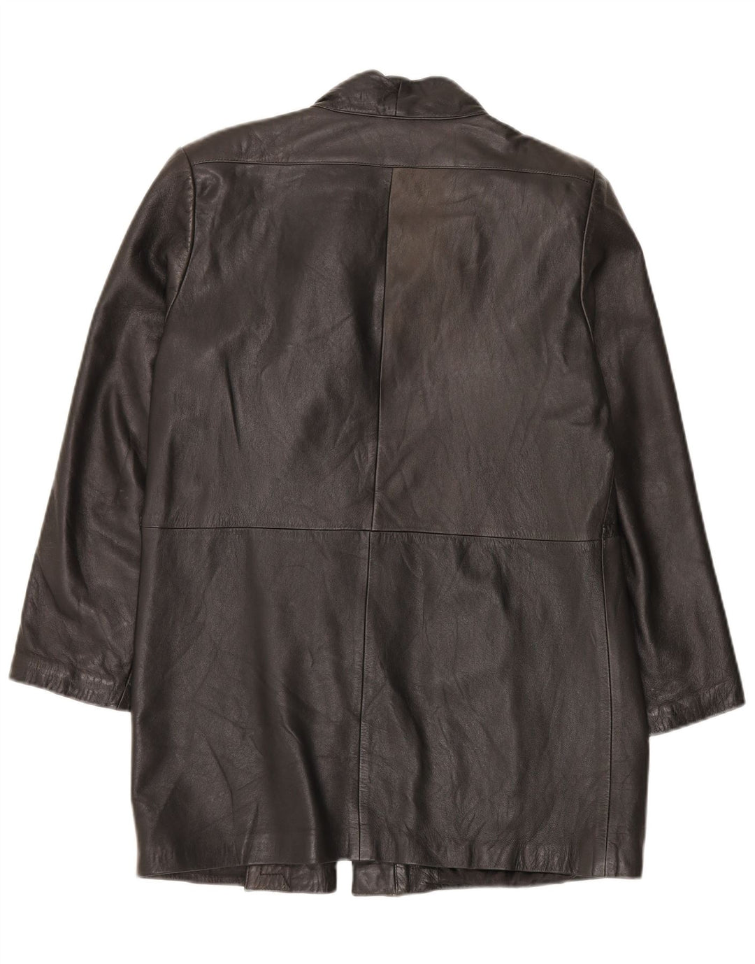 Vintage Damen Ledermantel IT 46 Großes schwarzes Leder