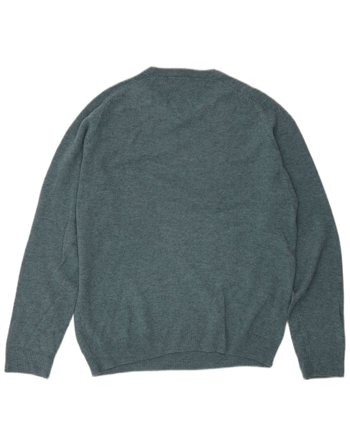 Marks & Spencer Herren-Pullover mit Rundhalsausschnitt, mittelblau meliert