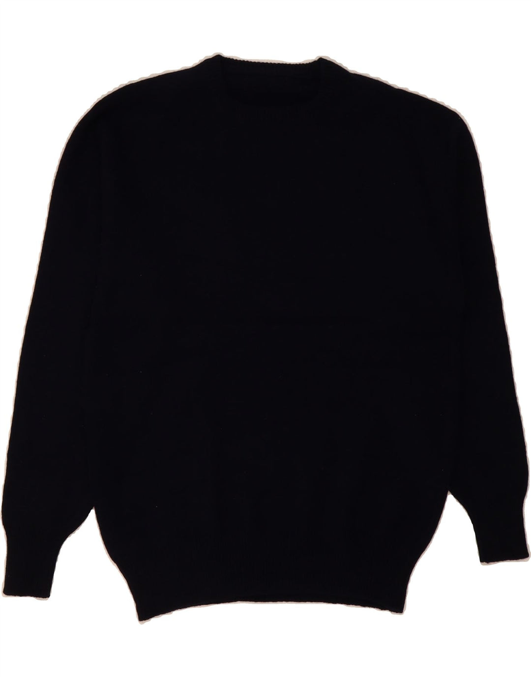 VINTAGE Mens Crew Neck Jumper Sweater Medium Navy Blue Colourblock Vintage Vintage and Second-Hand Vintage from Messina Hembry 
