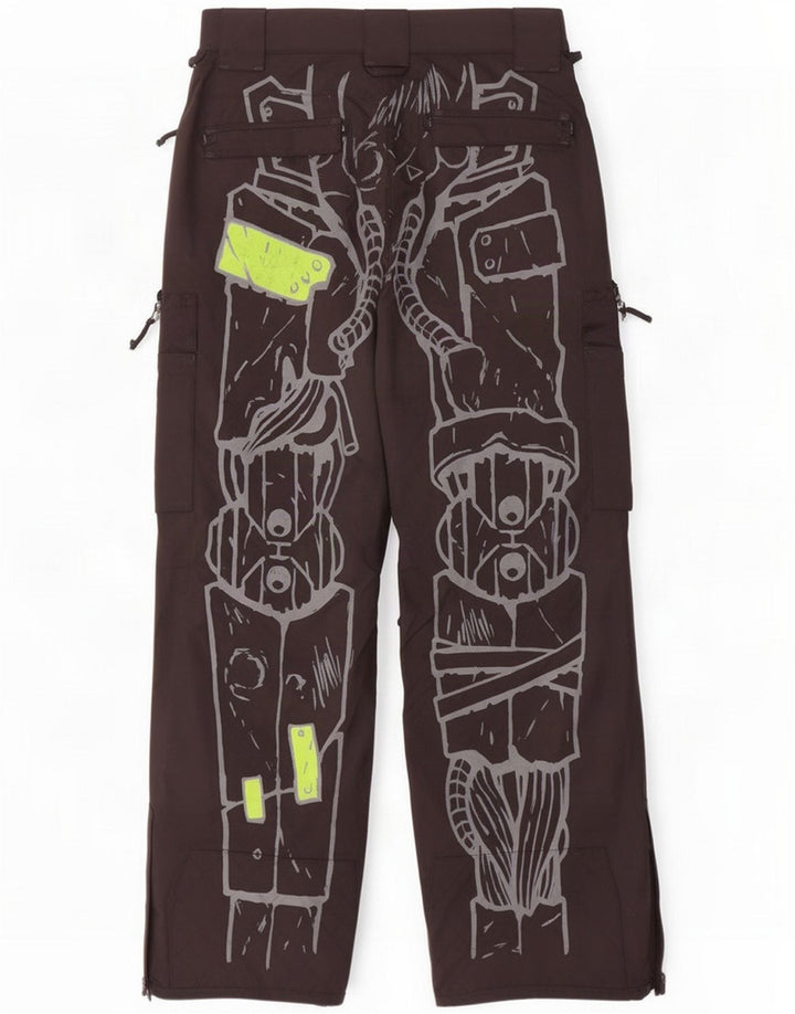 Grenade Herren-Skihose mit Grafik, mittelschwarzes Nylon
