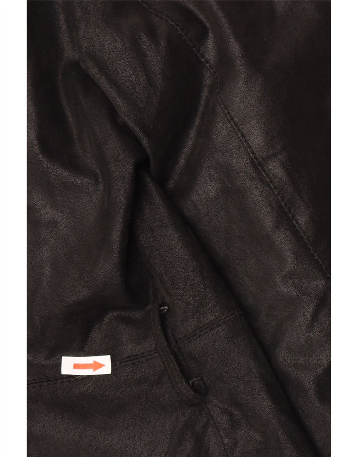 Vintage Damen Lederjacke IT 46 Großes schwarzes Leder
