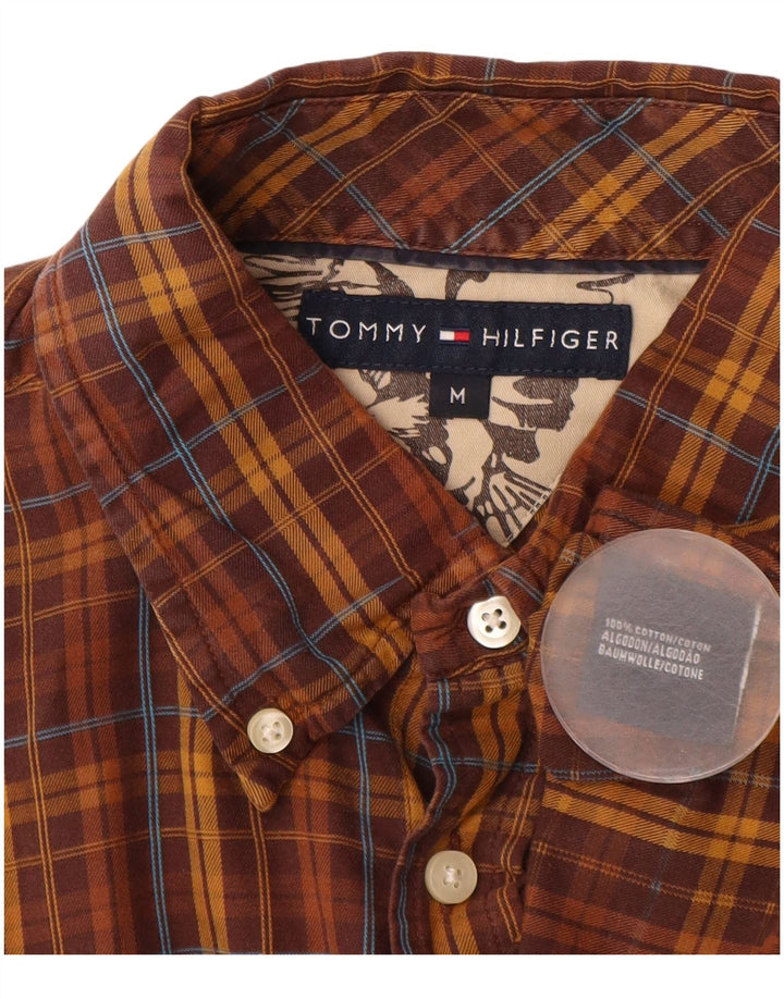 Tommy Hilfiger Herren-Flanellhemd, mittelbraun, kariert, Baumwolle