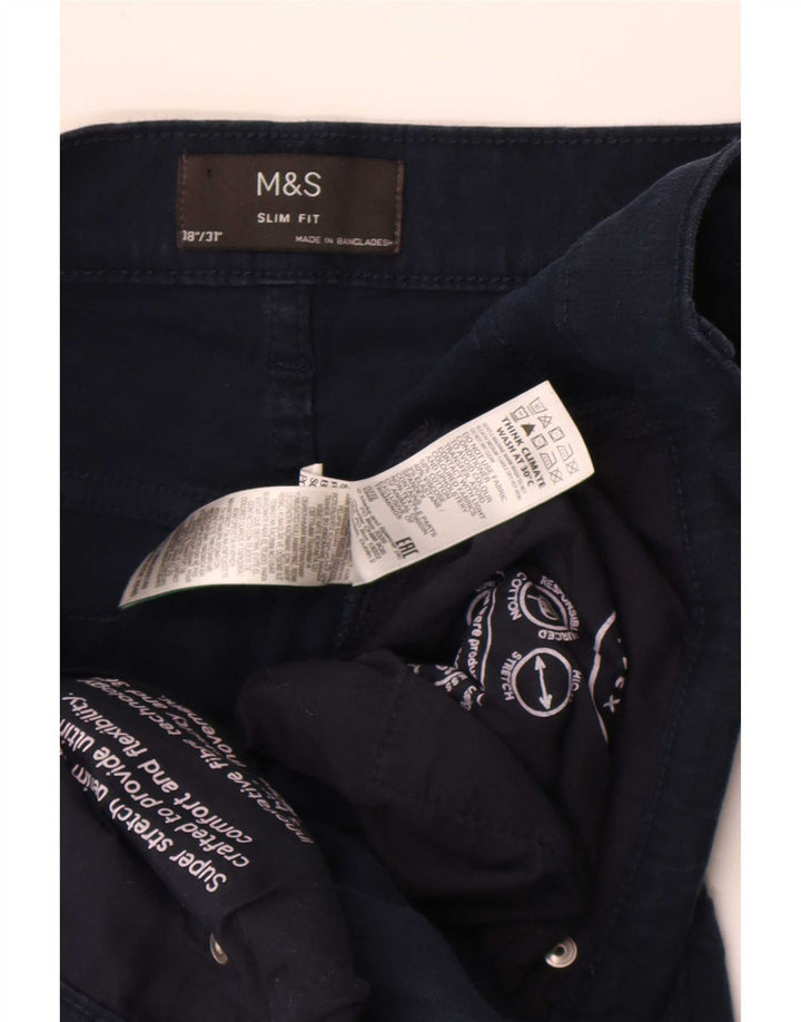 Marks & Spencer Herren Slim Jeans W38 L31 Marineblaue Baumwolle