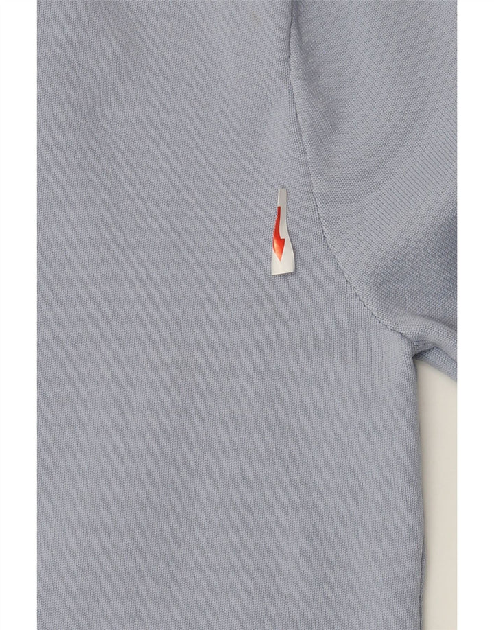 Zara Damen Crop Rollkragenpullover Pullover UK 12 Mittelblaues Polyester
