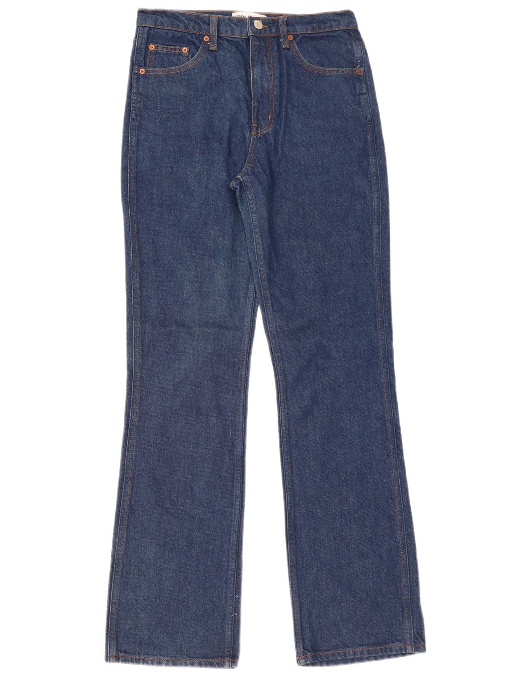 ZARA Damen Bootcut Jeans EU 38 Small W28 L34 Blau