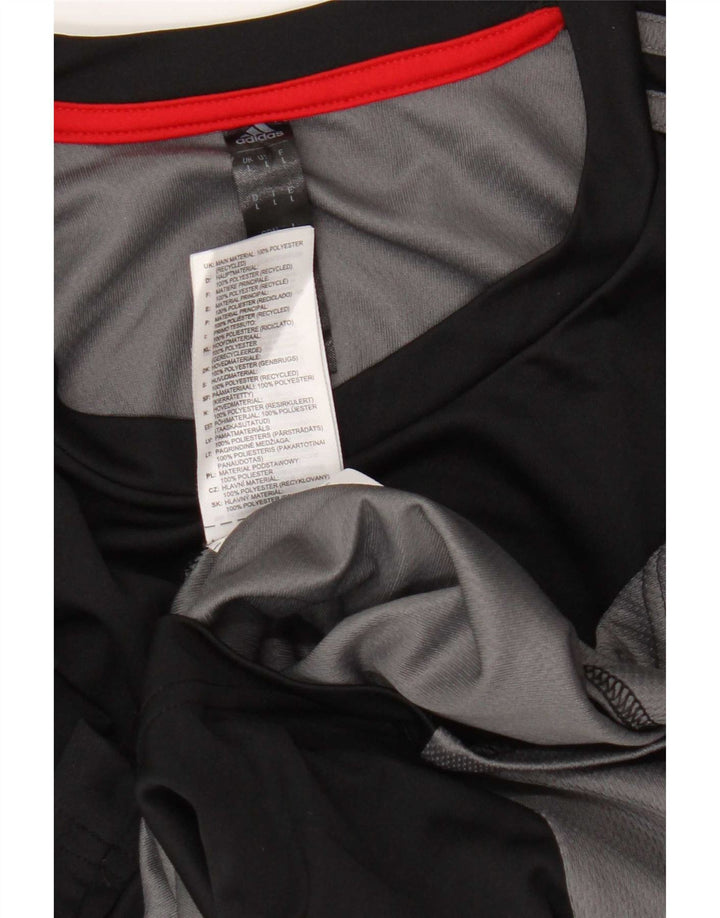 Adidas Herren T-Shirt Top Large Schwarz Colourblock Polyester
