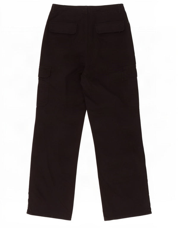 Gerade Cargohose für Damen von Zara, EU 44, XL, B34, L32, schwarze Baumwolle